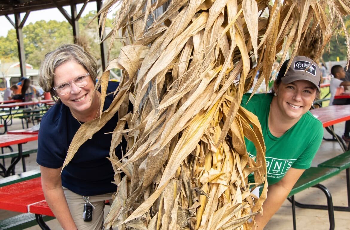 Chris Rigney (left) and Kristina Martin (right) at the department's 2021 Fall Picnic.